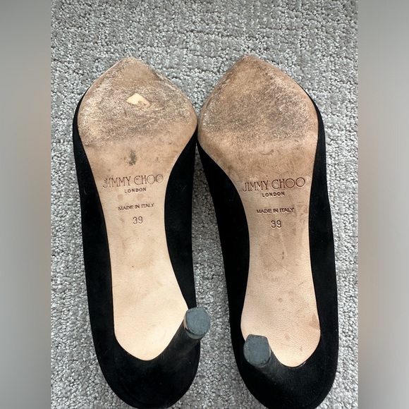 Jimmy Choo Black Suede High Heels Stiletto Pointed Pumps Size 39,Beautiful Cond. - Picture 9 of 15
